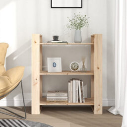 Berkfield Book Cabinet/room Divider 80X35X91 Cm Solid Wood Pine - thumbnail 3