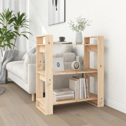 Berkfield Book Cabinet/room Divider 80X35X91 Cm Solid Wood Pine - thumbnail 1