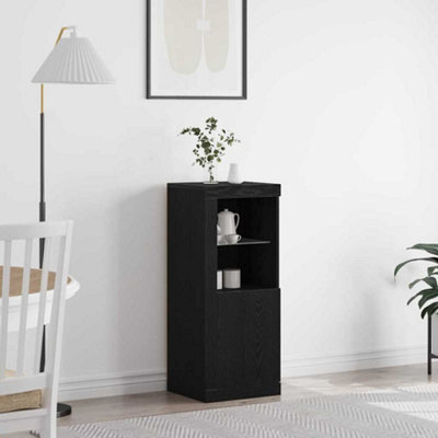 Berkfield Sideboard With Led Lights Black Oak 41X37X100 Cm - image 1