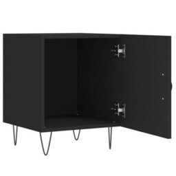 Berkfield Bedside Cabinet Black 40X40X50 Cm Engineered Wood - thumbnail 5