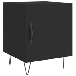 Berkfield Bedside Cabinet Black 40X40X50 Cm Engineered Wood - thumbnail 2