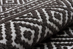 Black Outdoor Rug, Geometric Stain-Resistant Rug For Patio Decks, 3mm Modern Outdoor Luxurious Area Rug-160Cm X 220Cm - thumbnail 8