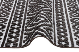 Black Outdoor Rug, Geometric Stain-Resistant Rug For Patio Decks, 3mm Modern Outdoor Luxurious Area Rug-160Cm X 220Cm - thumbnail 7