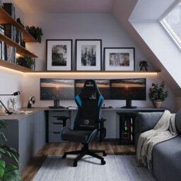 Ergonomic Gaming/office Chair - 4D Armrest - Blue - thumbnail 2
