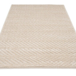 Loomed Cream Beige Chevron Soft Pile Area Ruf 120Cm X 170Cm - thumbnail 2