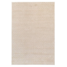 Loomed Cream Beige Chevron Soft Pile Area Ruf 120Cm X 170Cm - thumbnail 1