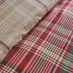 Dreams & Drapes Bennet Check Red Brushed Cotton Duvet Cover Set - thumbnail 3