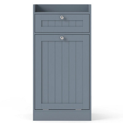 Tilt-Out Laundry Cabinet Bathroom Storage Unit With Drawer - image 1