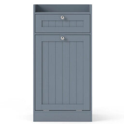 Tilt-Out Laundry Cabinet Bathroom Storage Unit With Drawer - thumbnail 1