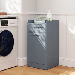 Tilt-Out Laundry Cabinet Bathroom Storage Unit With Drawer - thumbnail 3