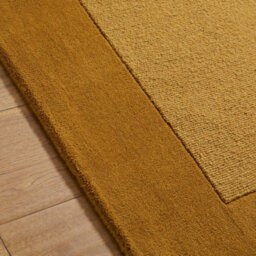 Handmade Luxurious Easy To Clean Modern Wool Bordered Mustard Plain Wool Living Room & Bedroom Rug-160Cm X 230Cm - thumbnail 2