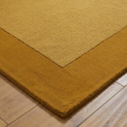 Handmade Luxurious Easy To Clean Modern Wool Bordered Mustard Plain Wool Living Room & Bedroom Rug-160Cm X 230Cm - thumbnail 4