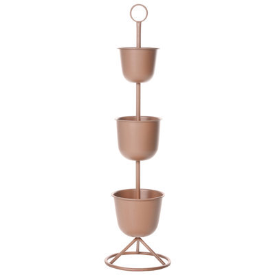 Beliani Plant Stand Renge Metal 28 Cm Brown - image 1