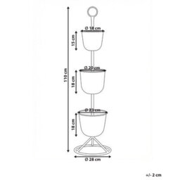 Beliani Plant Stand Renge Metal 28 Cm Brown - thumbnail 3