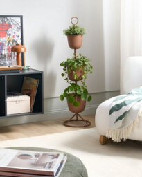 Beliani Plant Stand Renge Metal 28 Cm Brown - thumbnail 2