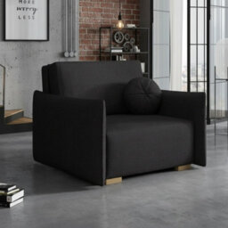 Armchair Viva Glov I With Sleep Function Storage Chipboard Foam Sinuous Spring Wooden Frame 104X98X85Cm Black - thumbnail 1