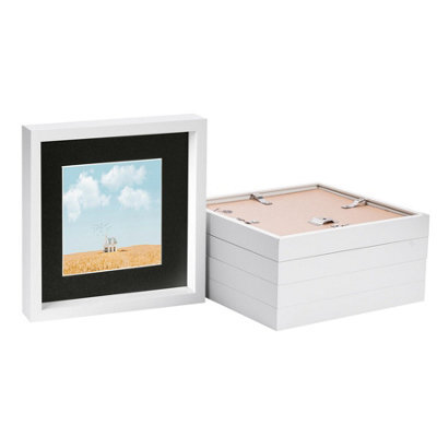 "Nicola Spring 10 X 10"" Photo Frames - Black Mount 3D Photo Frame Picture Frame Box Portrait Display Case & Spacer 6 X 6"" Mount X5" - image 1