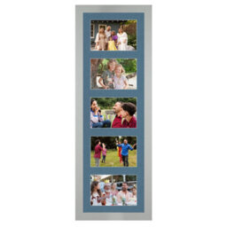 AK Frames 26X8 Light Grey Modern Multi Photo Frame With Pompadour Mount - Holds 5 Apertures (5X) 6X4 Photos - thumbnail 1