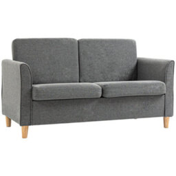 Homcom Double Seat Sofa Linen Upholstery Loveseat Couch W/ Armrests, Grey - thumbnail 2