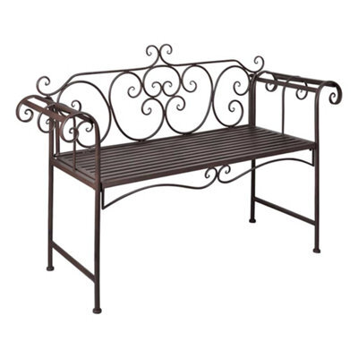 Vidaxl Garden Bench 132 Cm Steel Antique Brown - image 1