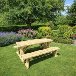 Rutland County Garden Furniture Tinwell Freestanding Picnic Table With Bench Set - 5Ft Width X 4Ft Length - thumbnail 4