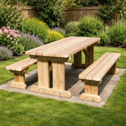 Rutland County Garden Furniture Tinwell Freestanding Picnic Table With Bench Set - 5Ft Width X 4Ft Length - thumbnail 5