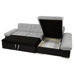Malwi Right Hand Corner Sofa Bed With Storage Modern Green Corduroy Design With Pullout  Guest Bed - thumbnail 4