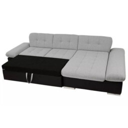 Malwi Right Hand Corner Sofa Bed With Storage Modern Green Corduroy Design With Pullout  Guest Bed - thumbnail 3
