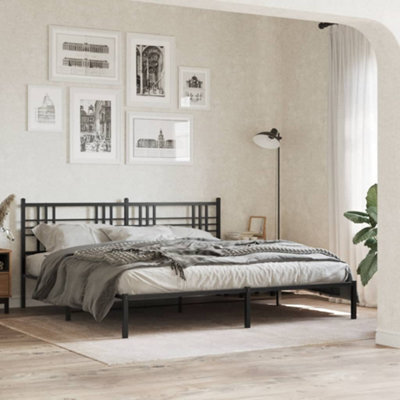 Berkfield Metal Bed Frame Without Mattress With Headboard Black 183X213Cm - image 1