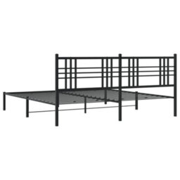 Berkfield Metal Bed Frame Without Mattress With Headboard Black 183X213Cm - thumbnail 6