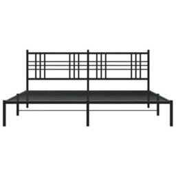 Berkfield Metal Bed Frame Without Mattress With Headboard Black 183X213Cm - thumbnail 4