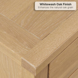 The Furniture Market Cheshire Whitewash Oak Extra Large 4 Drawer 4 Door Sideboard - thumbnail 3