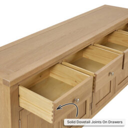 The Furniture Market Cheshire Whitewash Oak Extra Large 4 Drawer 4 Door Sideboard - thumbnail 5
