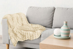 Emma Barclay Lush Luxurious Faux Rabbit Fur Throw For Sofa Blanket Cream 140X180Cm - thumbnail 2