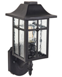 Beliani Matte Black Outdoor Wall Light Sconce - Glass And Iron, Weather-Resistant For Patio And Garden - thumbnail 3