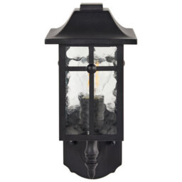 Beliani Matte Black Outdoor Wall Light Sconce - Glass And Iron, Weather-Resistant For Patio And Garden - thumbnail 2