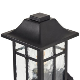 Beliani Matte Black Outdoor Wall Light Sconce - Glass And Iron, Weather-Resistant For Patio And Garden - thumbnail 4