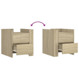 Berkfield Bedside Cabinet Sonoma Oak 45X50X50 Cm Engineered Wood - thumbnail 8