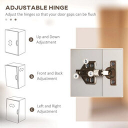170Cm Freestanding Cupboard 4-Door Storage Cabinet, White Embossed Wood Grain - thumbnail 6