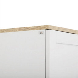 170Cm Freestanding Cupboard 4-Door Storage Cabinet, White Embossed Wood Grain - thumbnail 7