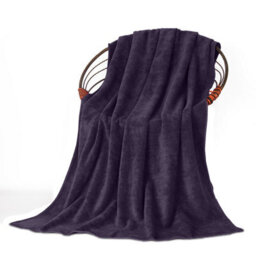 Oxford Homeware Reversible Throw Blanket Soft Warm & Sofa, Bed Fleece Throw, Purple (Single 130X150Cm)
