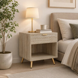 Homcom Small Table With Drawer, Open Compartment And Handle, Natural - thumbnail 2