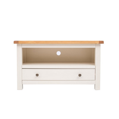 Cabinet Bits Maggiori Off White 1 Drawer Tv Cabinet Brass Knob - image 1