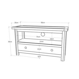 Cabinet Bits Maggiori Off White 1 Drawer Tv Cabinet Brass Knob - thumbnail 9