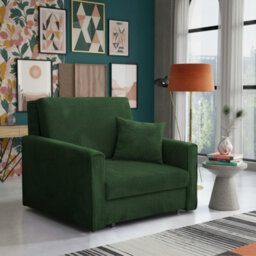 Viva Bis I Premium Sofa Bed Armchair For Living Room Chipboard Foam Springs Wooden Frame 103X85X98Cm 80X196Cm Green - thumbnail 1