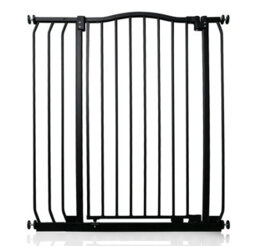 Safetots Extra Tall Curved Top Safety Gate, 80Cm - 89Cm, Matt Black, Extra Tall 100Cm In Height, Pressure Fit Stair Gate - thumbnail 1