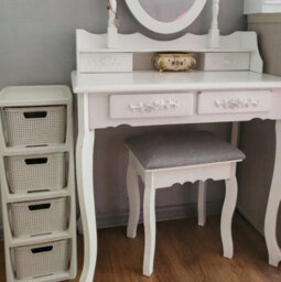 B2C Storage Unit With Baskets Drawer Organizer Tower Cabinet  White 4 Baskets Unit - thumbnail 5