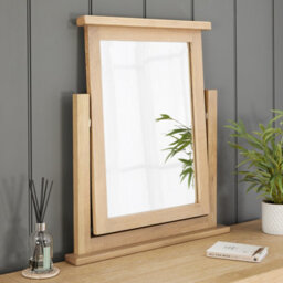 The Furniture Market Cheshire Whitewash Oak Vanity Mirror Adjustable Dressing Table Mirror H 680 X W 590 X D 120mm - thumbnail 1