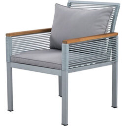 Fenchilin Garden Lounge Set Double Sofa 2 Airchairs With Table Rattan And Metal Frame Grey - thumbnail 8