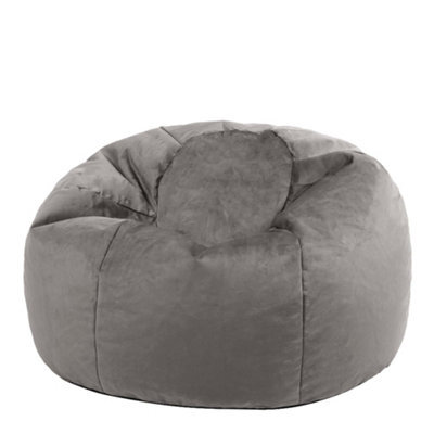 icon Kingston Classic Velvet Bean Bag Chair Charcoal Grey Bean Bags - image 1